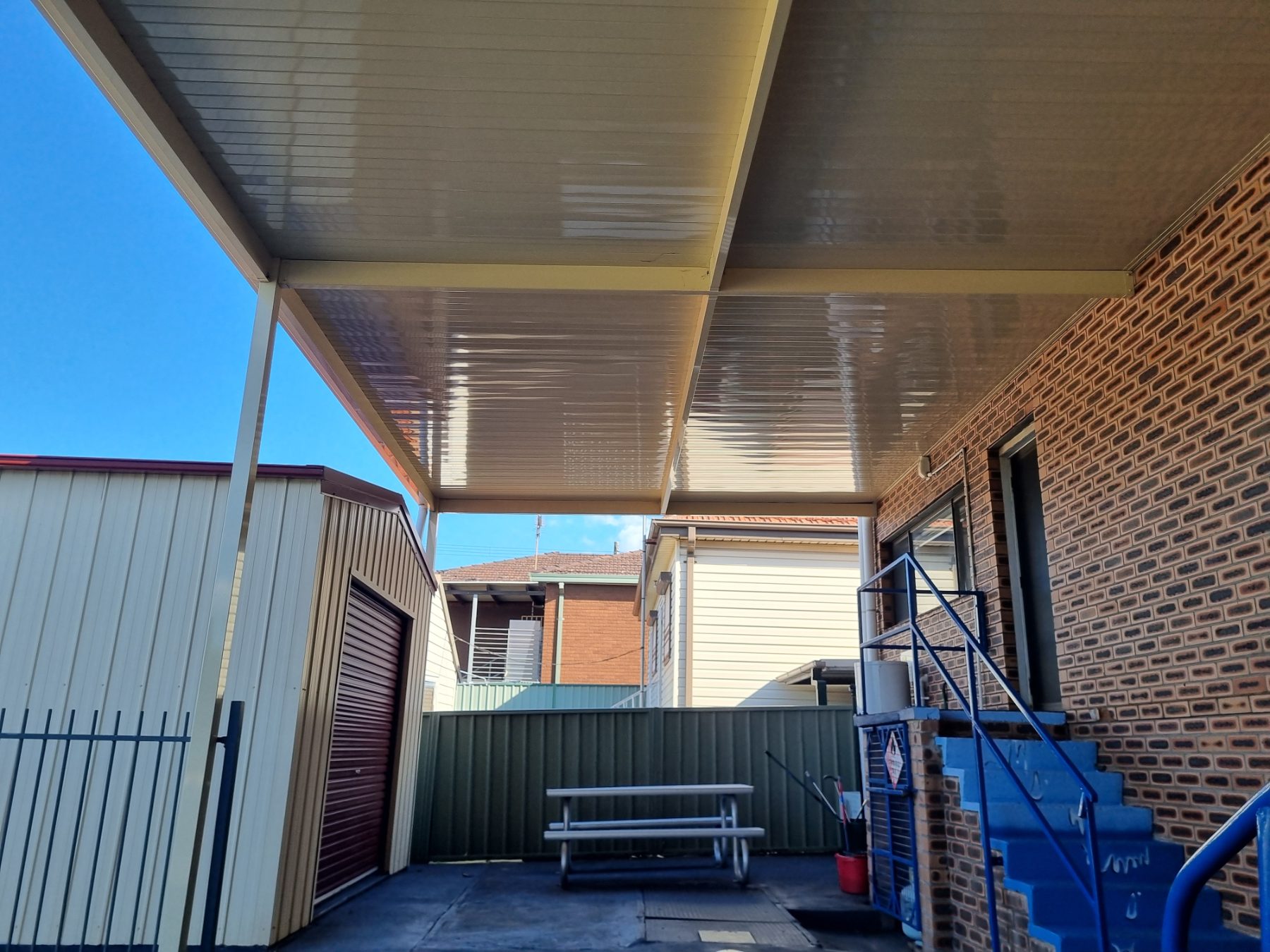 Pergola roof with insulated panels